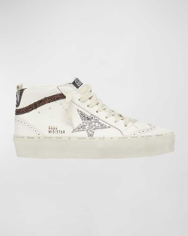 Mid Star Glitter Wing-Tip Sneakers